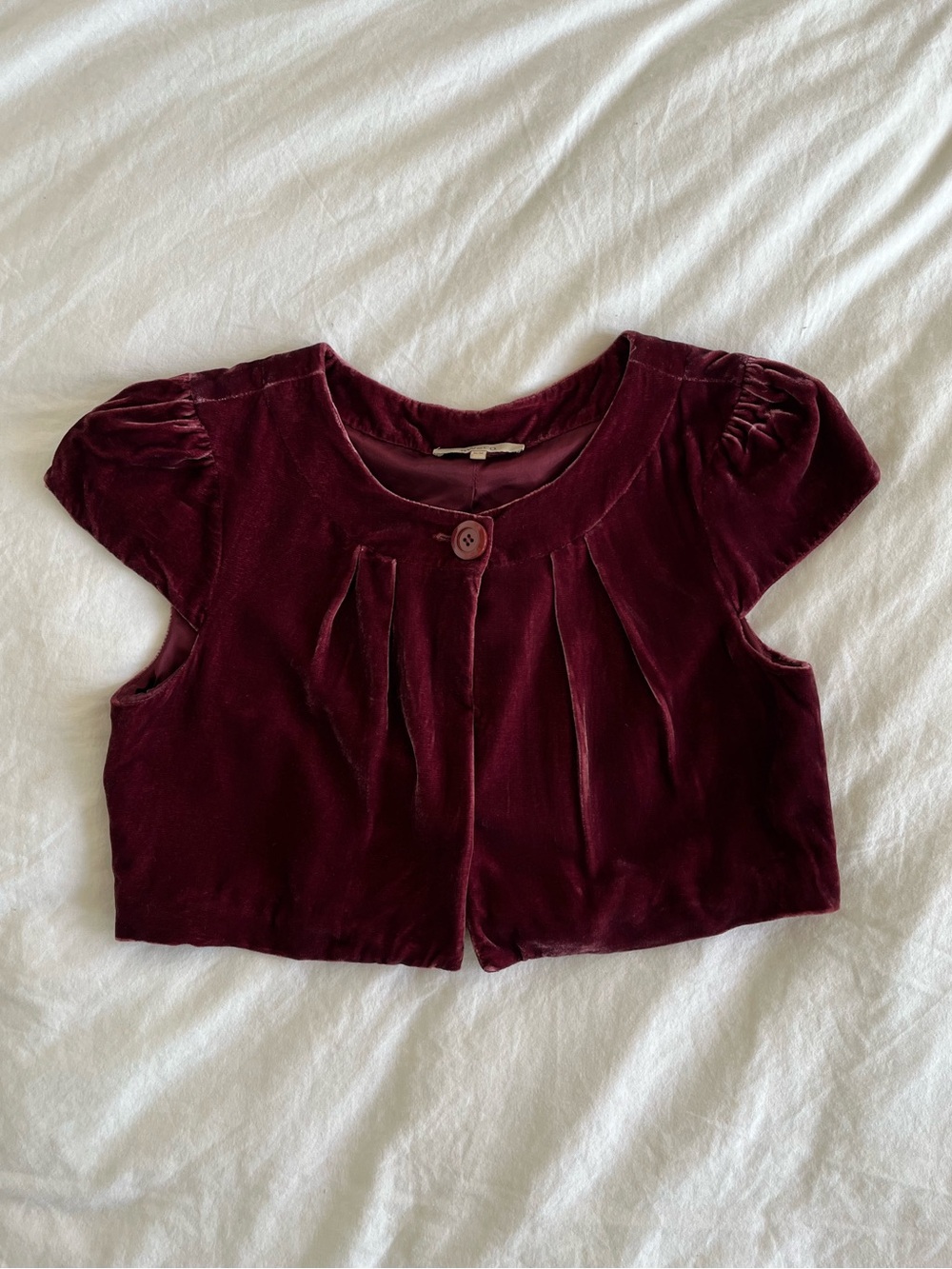 Vintage 2000s RW&CO. Velvet Cap Sleeve Shrug